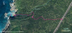 Aperçu carte accès à Anse Castalia, Anse-Bertrand. Insolite Guadeloupe tous droits réserves